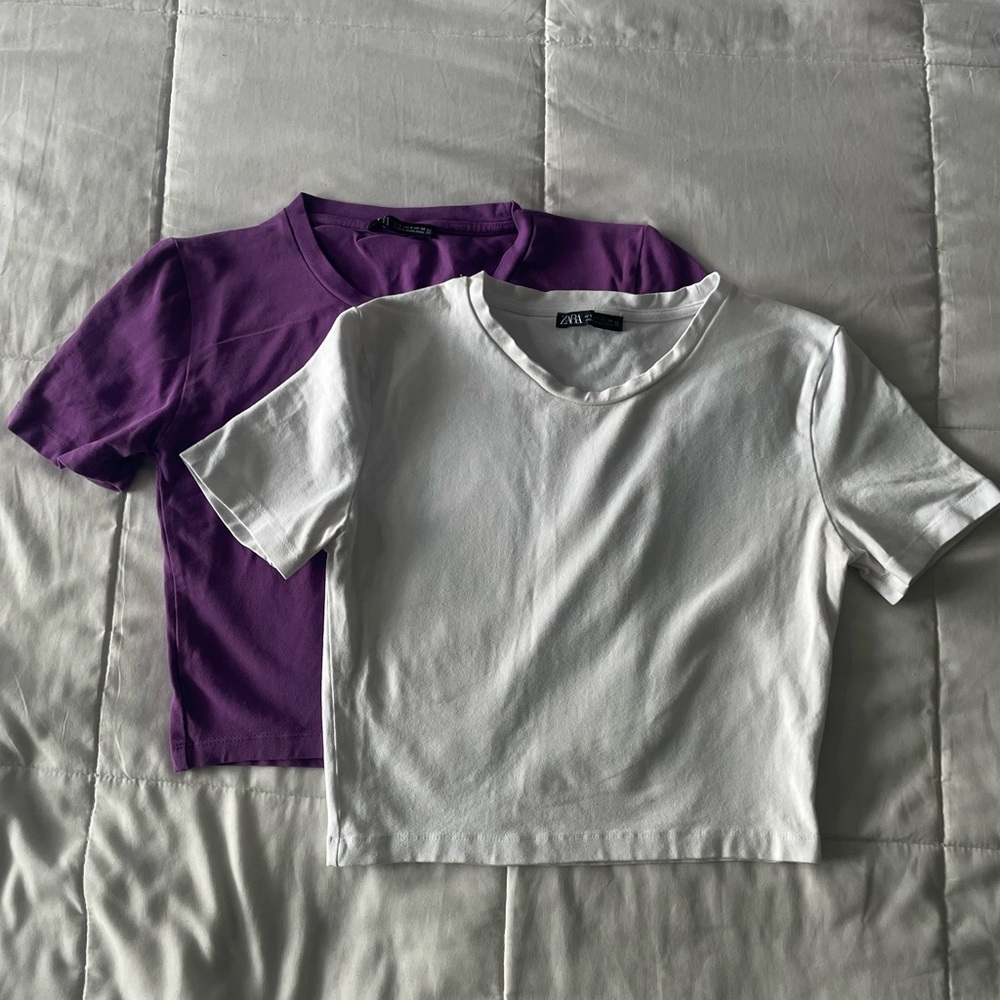 Fitted Purple and White T-Shirts